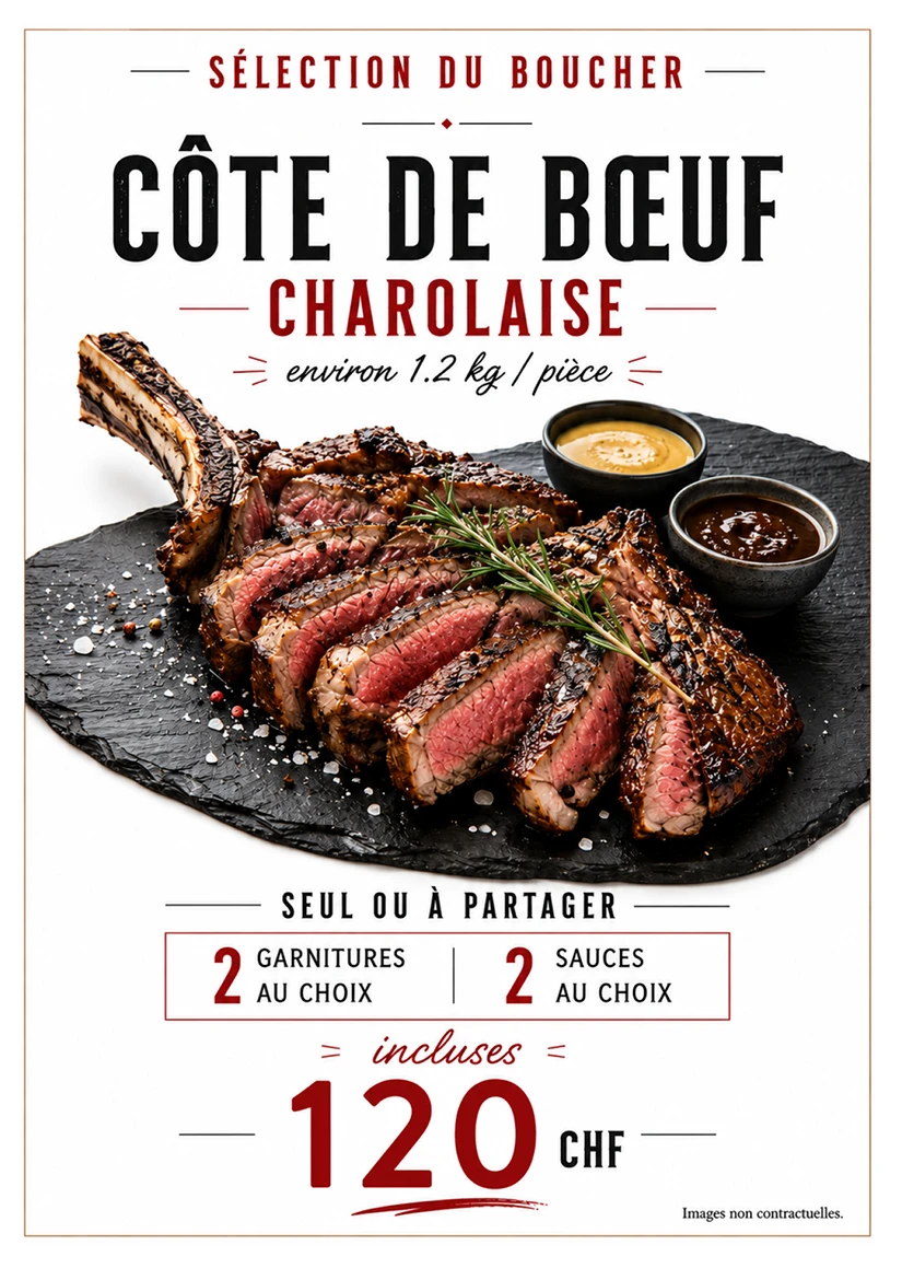 Carte de saison - La côte de boeuf