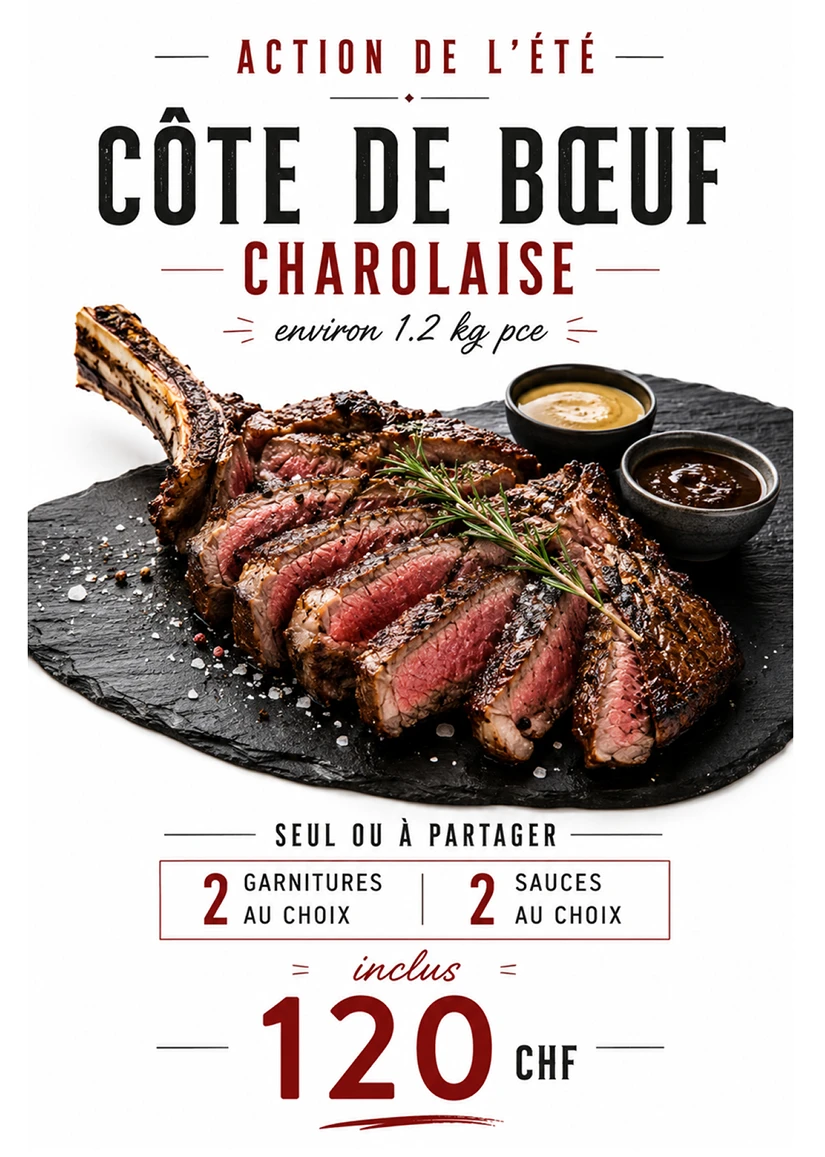 Carte d'été - La côte de boeuf