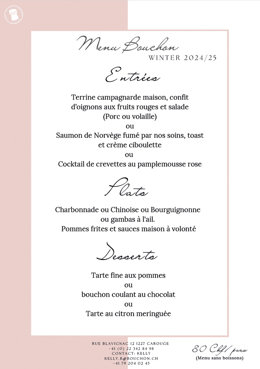 menu goupe bouchon 