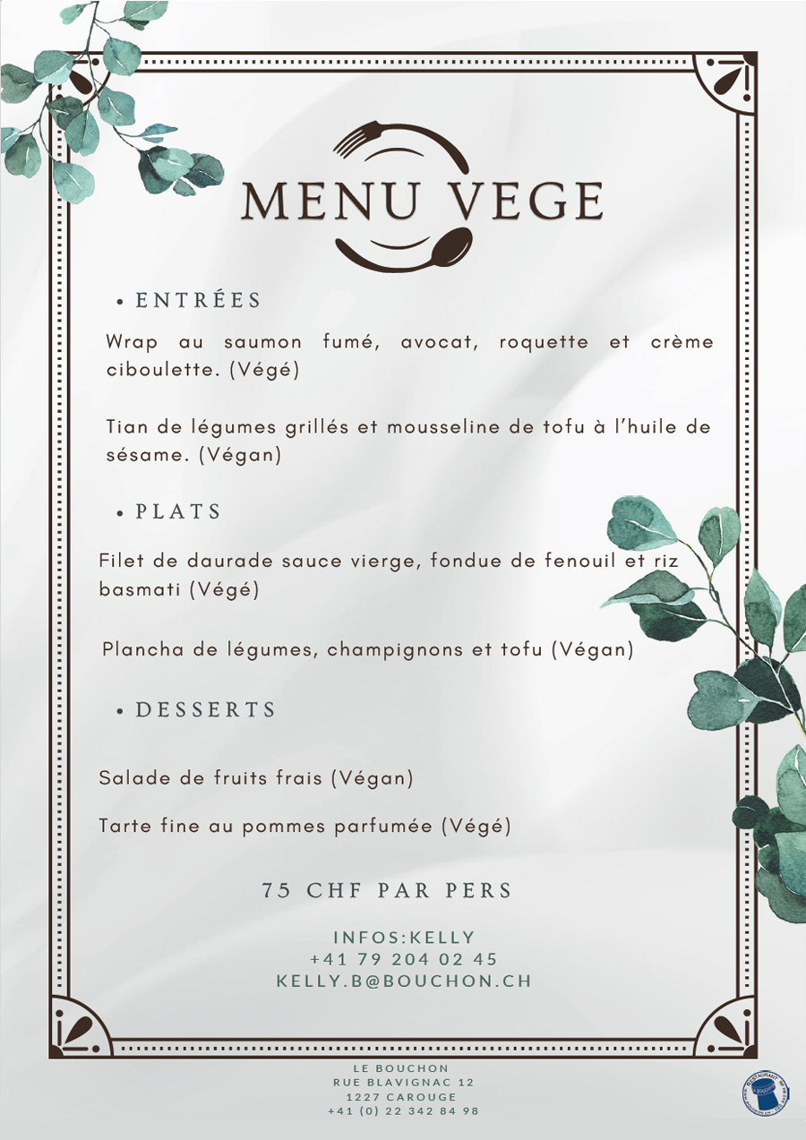 menu goupe végétarien