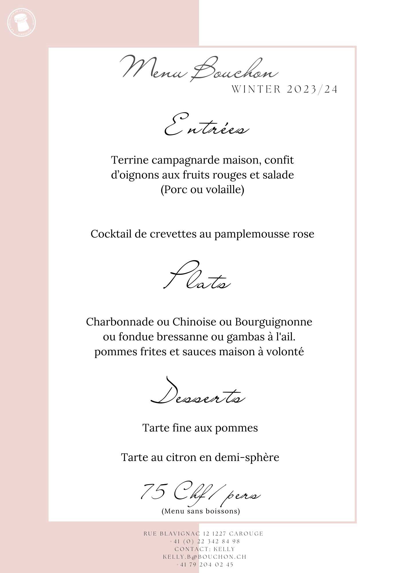 menu goupe bouchon 